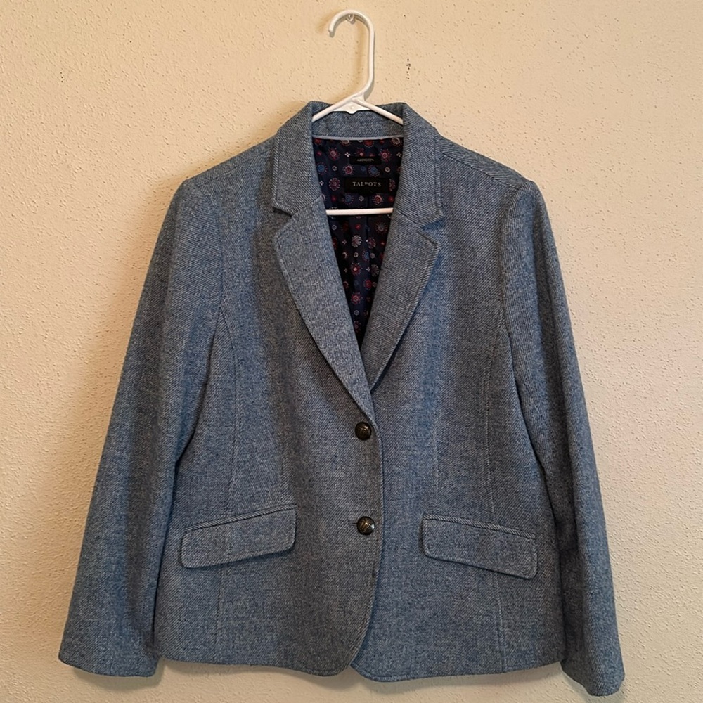 EUC Talbots Blue Wool Blazer, 16
